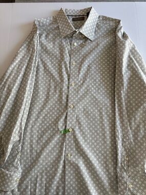Daniel Cremieux Men's Geometric Button-Up Shirt - White & Gray